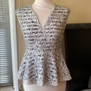 Black and white peplum shirt